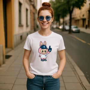 Tricou Labubu dodgers roz, Unisex Dama si Barbat | Copii - Img 8