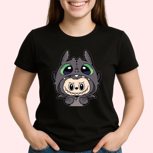 Tricou Labubu dragon train, Unisex Dama si Barbat | Copii, Culoare Negru