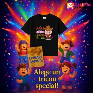 Tricou Labubu howdy mama, Unisex Dama si Barbat | Copii, Culoare Negru - Img 11