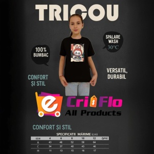 Tricou Labubu katana, Unisex Dama si Barbat | Copii, Culoare Negru - Img 12