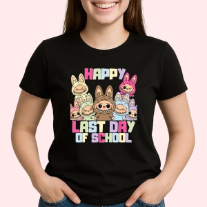 Tricou Labubu last day school, Unisex Dama si Barbat | Copii, Culoare Negru
