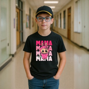 Tricou Labubu mama mama, Unisex Dama si Barbat | Copii, Culoare Negru - Img 10