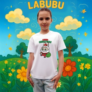 Tricou Labubu mos craciun, Unisex Dama si Barbat | Copii - Img 3