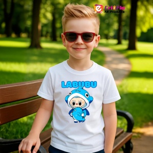 Tricou Labubu rechin, Unisex Dama si Barbat | Copii - Img 5