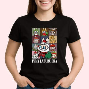 Tricou Labubu tabla craciun, Unisex Dama si Barbat | Copii, Culoare Negru