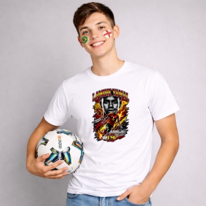 Tricou Lamine Yamal Spain World Cup Fifa 2026, din bumbac 100%, tricou alb, Copii | Dama | Barbat - Img 2