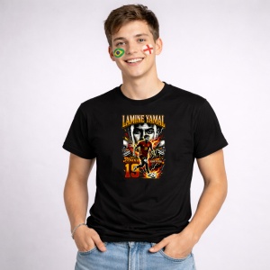 Tricou Lamine Yamal Spain World Cup Fifa 2026 V3, din bumbac 100%, tricou negru, Copii | Dama | Barbat - Img 2