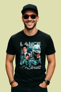 Tricou Lance Stroll Poster Colaj Echipa Aston Martin Formula 1, Copii | Dama | Barbat - Img 3
