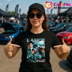 Tricou Lance Stroll Poster Colaj Echipa Aston Martin Formula 1, Copii | Dama | Barbat - Img 6