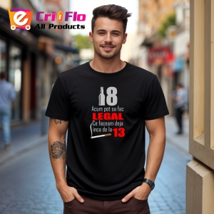 Tricou Legal La 18 Funny, din bumbac 100%, tricou negru, Dama | Barbat