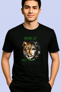 Tricou Leopard si femeie cu privire patrunzatoare mesaj never let anyone dull your sparkle Copii | Dama | Barbat Barbat - Img 5