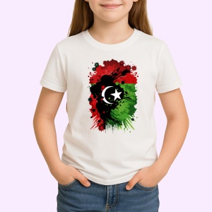 Tricou Libya Steag Splash Art, Copii | Dama | Barbat - Img 3
