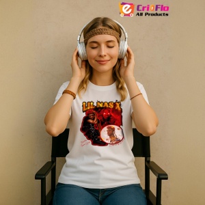 Tricou Lil Nas X - Red Theme, muzica POP, Dama | Barbat | Copii - Img 7