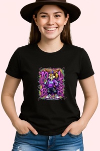 Tricou Lola stil streetwear pe fundal stropi roz si mov Copii | Dama | Barbat Barbat - Img 7