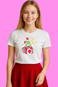 Tricou Long Live The Grinch Christmass, din bumbac 100%, tricou alb, Copii | Dama | Barbat