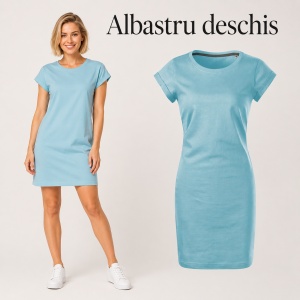 Tricou lung damă tip rochie Freedom 178, bumbac, croială lejeră, 180 g/m², XS–2XL, 15 culori - Img 18
