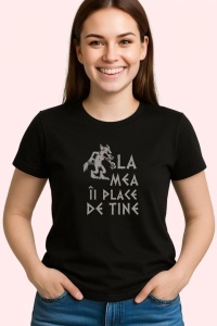 Tricou Lupul Imi Place De Tine, din bumbac 100%, tricou negru, Dama | Barbat - Img 2