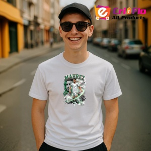 Tricou Mahrez Algeria Echipa Nationala Fotbal, din bumbac 100% , tricou alb pentru Copii | Dama | Barbat - Img 10