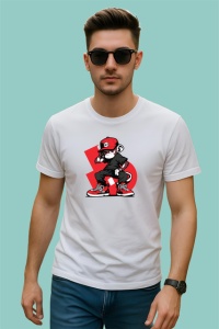 Tricou Maimuta Cool Stil Urban Haine Rosii, din bumbac 100% , tricou alb pentru Copii | Dama | Barbat