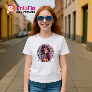 Tricou mandala girl color tattoo art, fata cu mandala si tatuaje colorate, Copii | Dama | Barbat - Img 8