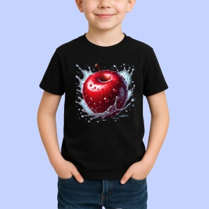 Tricou Mar rosu si explozie acvatica, Fructe, Copii | Dama, culoare negru