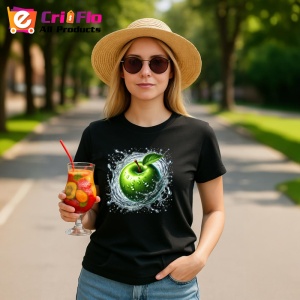 Tricou Mar verde si stropi limpezi, Fructe, Copii | Dama, culoare negru - Img 9