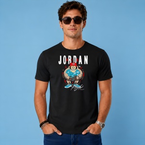 Tricou Mario Musculos Stil Urban Air Graffiti, din bumbac 100%, tricou negru, Copii | Dama | Barbat - Img 3
