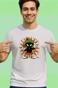 Tricou Marvin the Martian stil cool cu fundal exploziv Copii | Dama | Barbat Barbat - Img 2