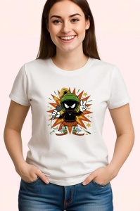 Tricou Marvin the Martian stil cool cu fundal exploziv Copii | Dama | Barbat Barbat - Img 3