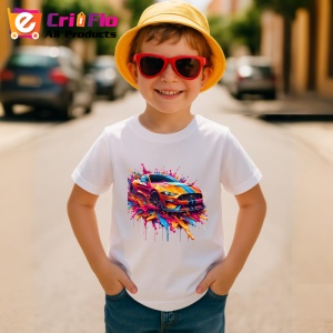 Tricou Masina de curse in miscare graffiti colorat Copii | Dama | Barbat - Img 11