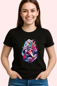 Tricou Masina Formula 1 Poligonala, Copii | Dama | Barbat, culoare negru
