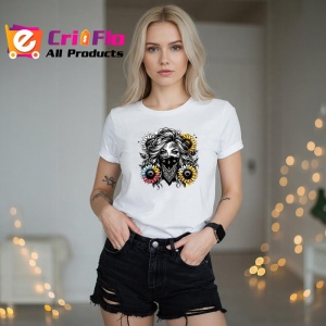 Tricou masked woman flower eyes tattoo, femeie cu masca si tatuaj ochi de flori, Copii | Dama | Barbat - Img 10