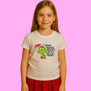 Tricou Maybe Christmas Perhaps Grinchmas For Cricut, din bumbac 100%, tricou alb, Copii | Dama | Barbat