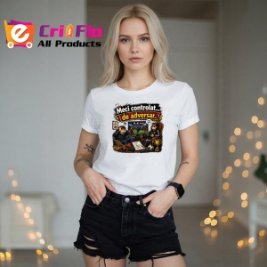 Tricou Meci Controlat De Adversar Gamer Fotbal Amuzant, din bumbac 100% , tricou alb pentru Copii | Dama | Barbat - Img 7