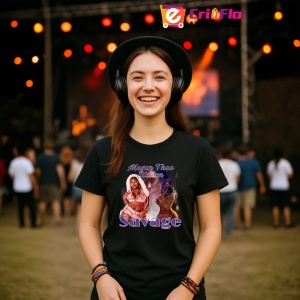 Tricou Megan Thee Stallion - Savage, muzica Hip-Hop (Gangsta Rap), Dama | Barbat | Copii, Culoare Negru - Img 4