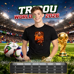 Tricou Memphis Depay Netherlands World Cup Fifa 2026 V9, din bumbac 100%, tricou negru, Copii | Dama | Barbat - Img 6