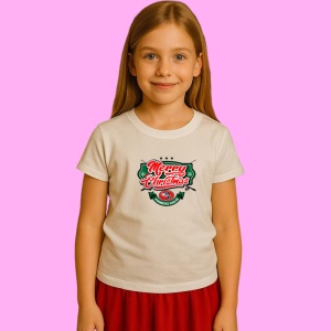 Tricou Merry Christmas Badge, din bumbac 100% Copii | Dama | Barbat