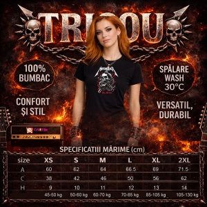Tricou Metallica Kill Em All Craniu, din bumbac 100%, tricou negru, Dama | Barbat - Img 5