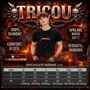 Tricou Metallica Logo Albume, din bumbac 100%, tricou negru, Dama | Barbat - Img 4