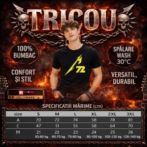 Tricou Metallica M72 Tour, din bumbac 100%, tricou negru, Dama | Barbat - Img 3