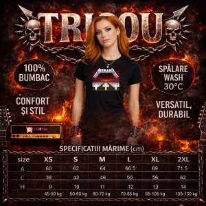 Tricou Metallica Master Of Puppets Album Cover, din bumbac 100%, tricou negru, Dama | Barbat - Img 5