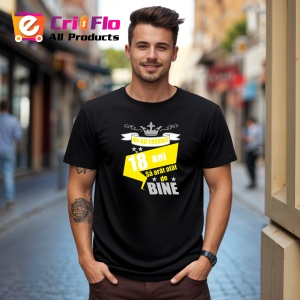 Tricou Mi Au Trebuit 18 Ani Bine Galben, din bumbac 100%, tricou negru, Dama | Barbat - Img 3