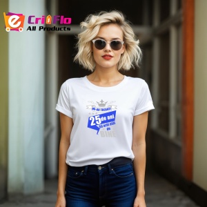 Tricou Mi Au Trebuit 25 De Ani Bine, din bumbac 100%, tricou alb, Dama | Barbat - Img 6