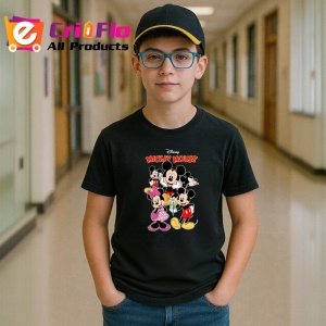 Tricou Mickey Mouse personajul iconic Disney alaturi de prietenii sai, Copii | Dama | Barbat , tricou negru - Img 5