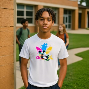 Tricou Mickey Relax Adas Tricou Alb - Copii | Dama | Barbat - Img 4