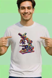 Tricou Microscop vintage in culori psihedelice fundal alb Copii | Dama | Barbat - Img 2