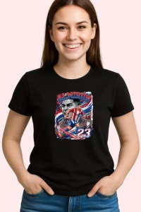 Tricou Miguel Almiron Paraguay Mijlocas Fotbal, din bumbac 100%, tricou negru Copii | Dama | Barbat
