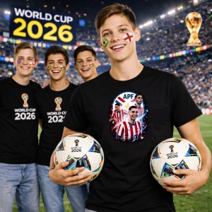 Tricou Miguel Almiron Paraguay World Cup Fifa 2026 V3, din bumbac 100%, tricou negru, Copii | Dama | Barbat - Img 7