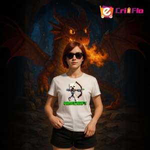 Tricou Minecraft Arcas Blond Tricou Alb Copii | Dama | Barbat - Img 9
