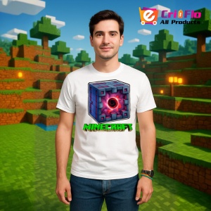 Tricou Minecraft Cubul Magic Tricou Alb Copii | Dama | Barbat
